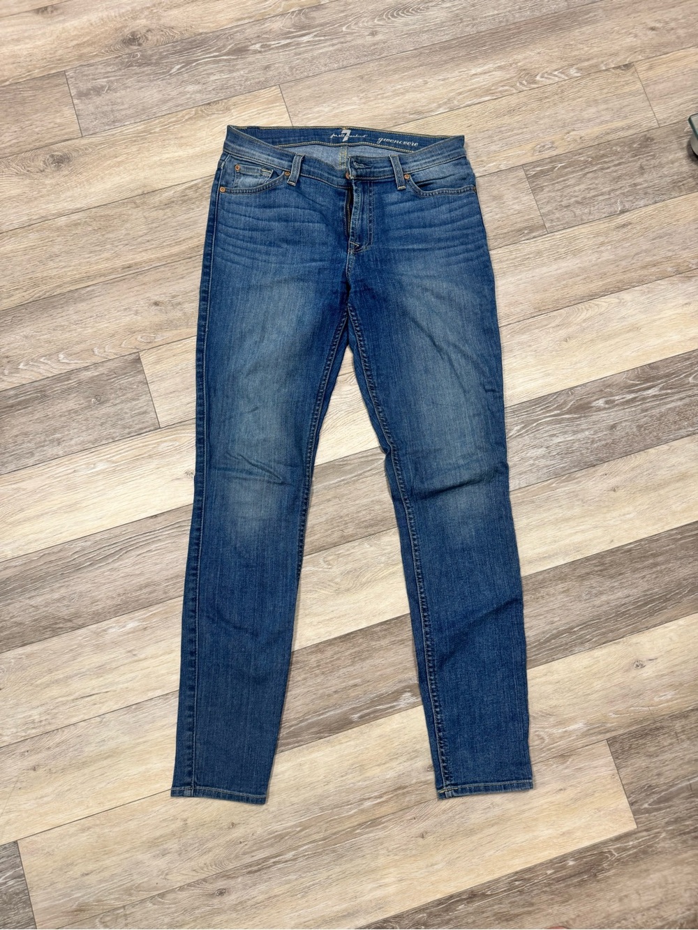 7 For All Mankind Women’s  Blue Slim Straight Jeans